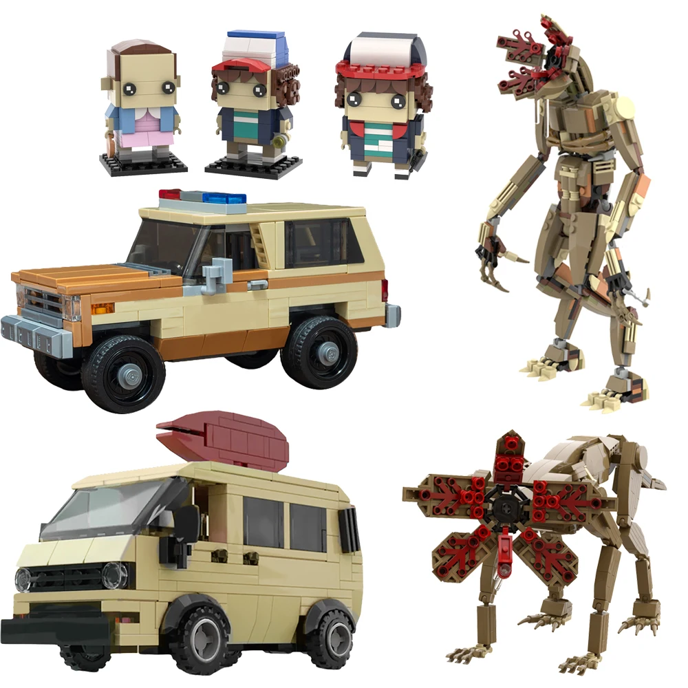 

MOC Movie Demodog Monster Building Blocks Kit For Strangers Things Bricks Toys Eleven Brickheadz Truck For Children Kid Gift