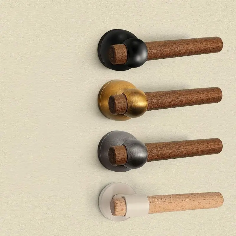 

Modern European Style Furniture Lock Silent Solid Walnut Interior Bedroom Wooden Door Lock - Antique Style Retro Door Handle