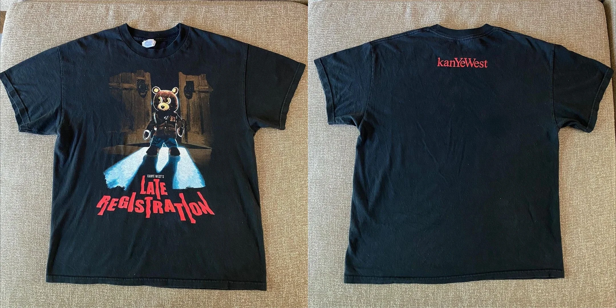 

Kanye West Kanye Dropout Bear Vintage High Street Vintage Men's And Women's Loose Short Sleeve T-Shirt Tide