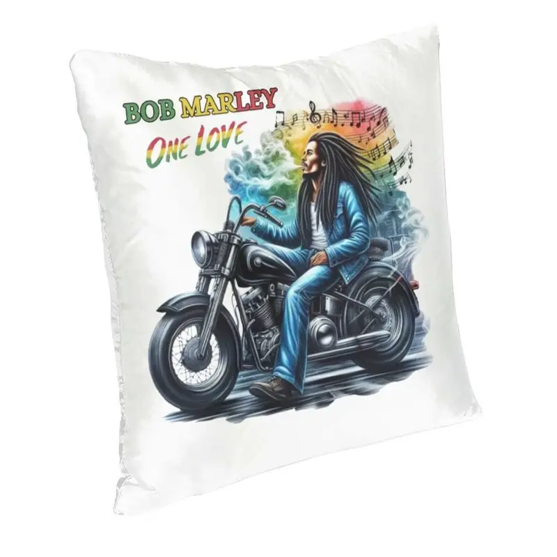 Jamaica Reggae Music Bob Marley Cushion Cover Double Side 3D Printing Floor Pillow Case for Car Cool Pillowcase Home Decoration