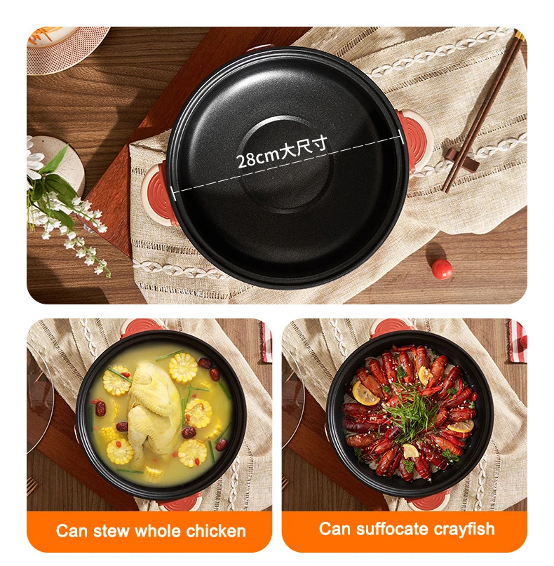 Description Picture 6 of itemDMWD Multifunctional Electric Cooking Boiling Pot 3L Hot Pot Noodles Soup Pot Non-stick Rice Cooker Fast Heating Food Steamer
