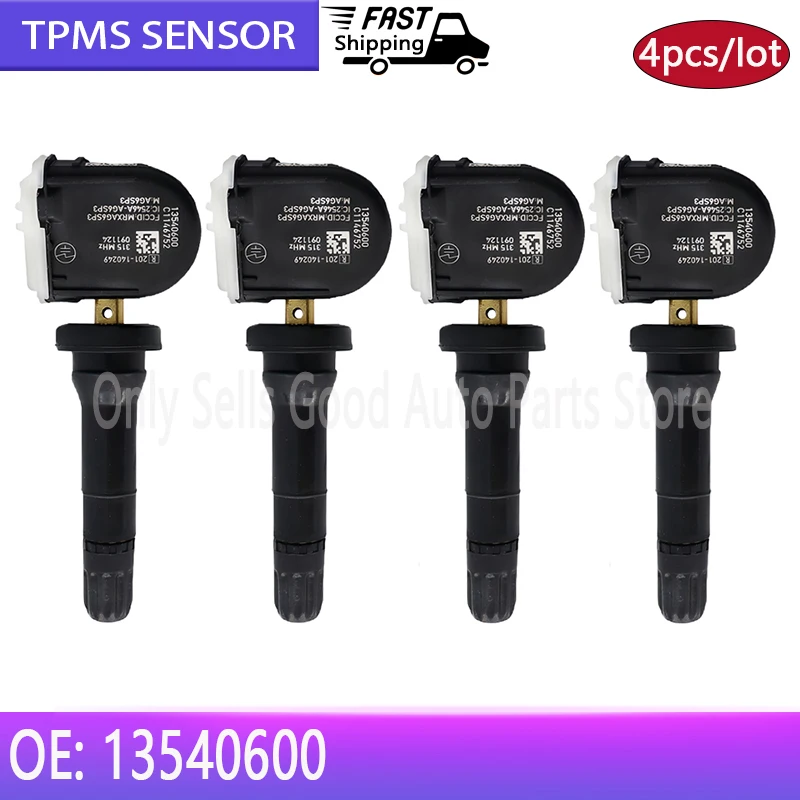 Sensor de control de presión de neumáticos TPMS para coche, 4 Uds., 13540600, nuevo, para Chevrolet Uplander Silverado Buick Park LaCrosse Sierra Savana