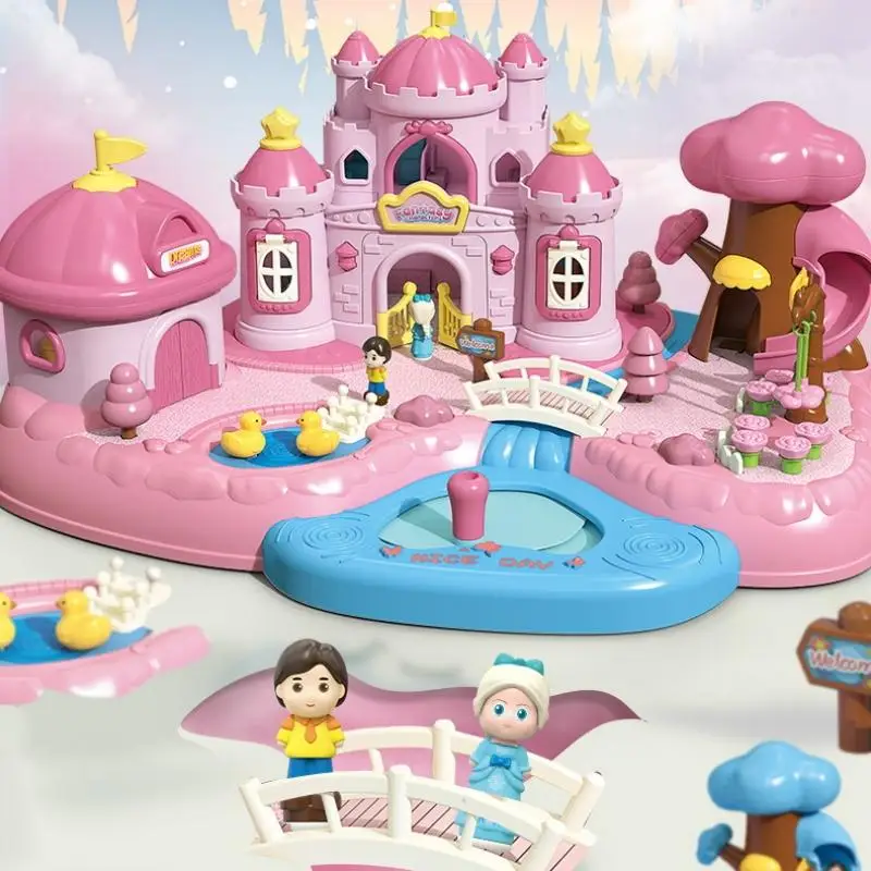 

1 Set Magnetic Control Movable Princess Castle Garden Dollhouse Toddlers Pretend Play Toy Magic Doll House Playset Girls Toys