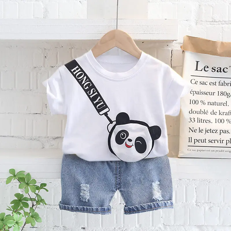 NEW Baby Boys Summer Wear Newborn Children Clothing Boys Short Sleeve Cartoon T-Shirt Short Pants Tracksuit Suit 2pcs/Set