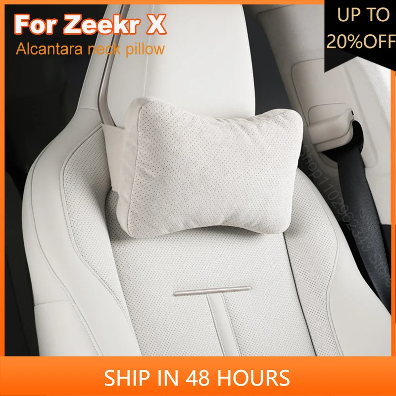 

NEW1 Suitable for ZEEKR X Sports Seat Headrest Hidden Strap Car Neck Pillow Guard Alcantara Suede Pillow Auto Accessoires