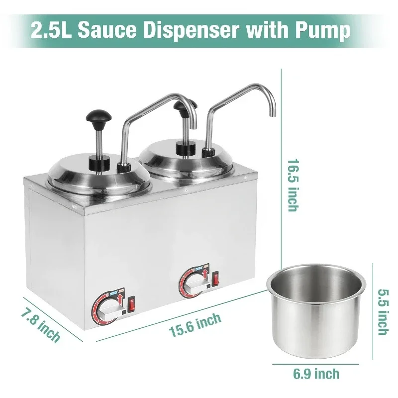 Chocolate Cheese Jams Warmer Dispenser Machine Stainless Steel Commercial Jam Sauce Keep Warm Machine Sauce Warmer With Pump