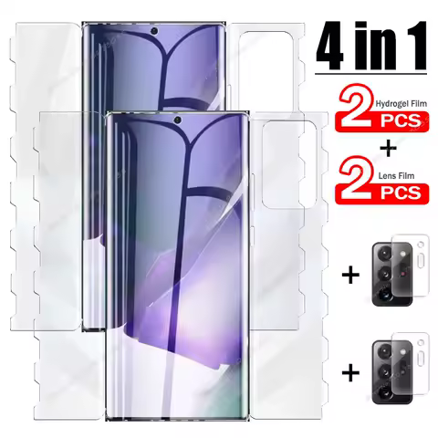 4 in 1 Full Body Hydrogel Film For Samsung Galaxy Note 20 10 S10 S8 S9 S20 S21 FE S22 S23 S24 Ultra Plus Lens Screen Protectors