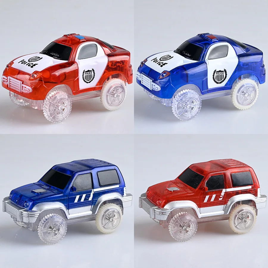 

Children Electric Light-emitting Track Police Car Buggy Toys with Lights DIY Transparent 5.5cm Small Car Model Track Accessories
