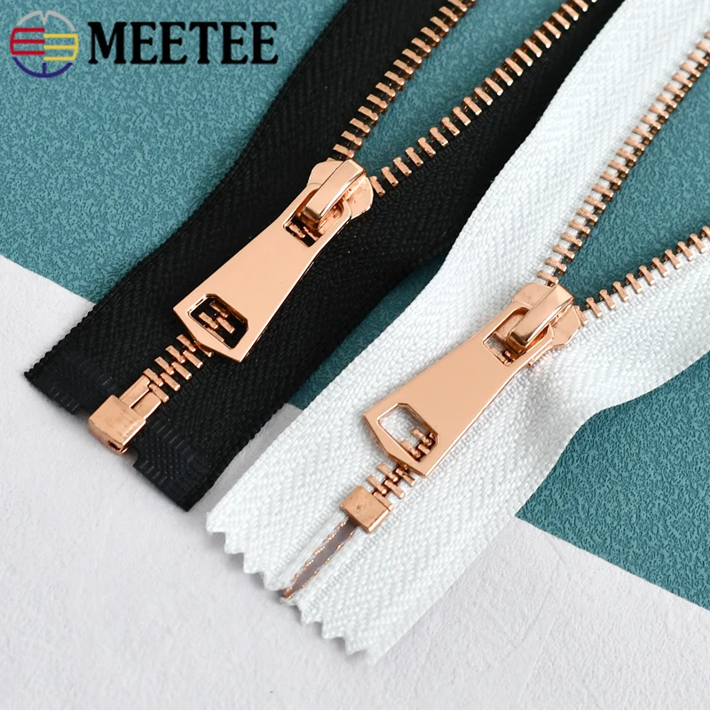 2Pcs 5# Metal Zipper 15-25cm Close-End 30-80cm Open-End Auto Lock Zips for Sewing Garment Pocket Bag Closure Zippers Repair Kits
