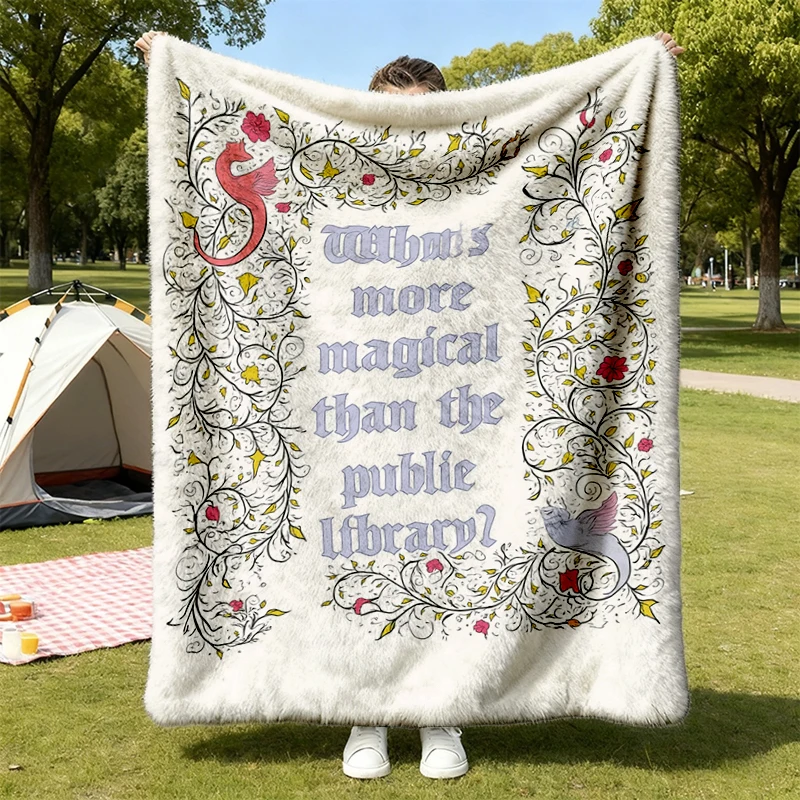 What's More Magical Than The Public Library Medieval Castlecore Comfy Blanket Librarian Teacher Gift Idea Punk Fantasy L