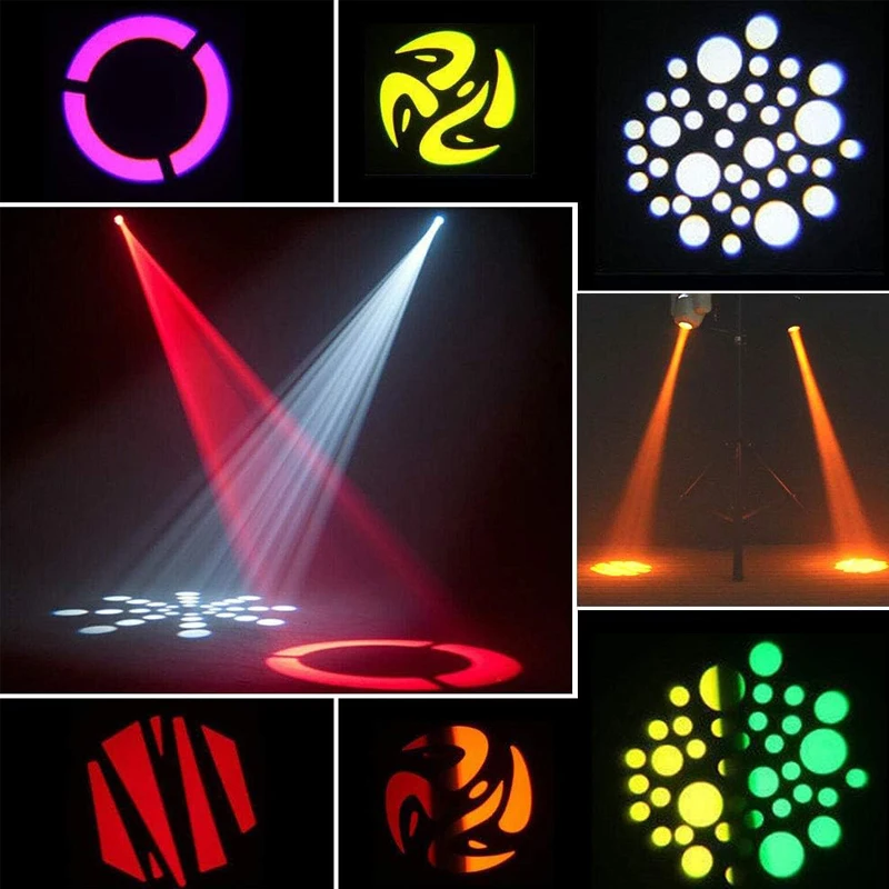 Imagem -05 - Movendo a Cabeça Spot Light Efeito de Feixe Gobos Cores Spotlight com Dmx512 Som Ativado Control para dj Disco Party Casamento 60w