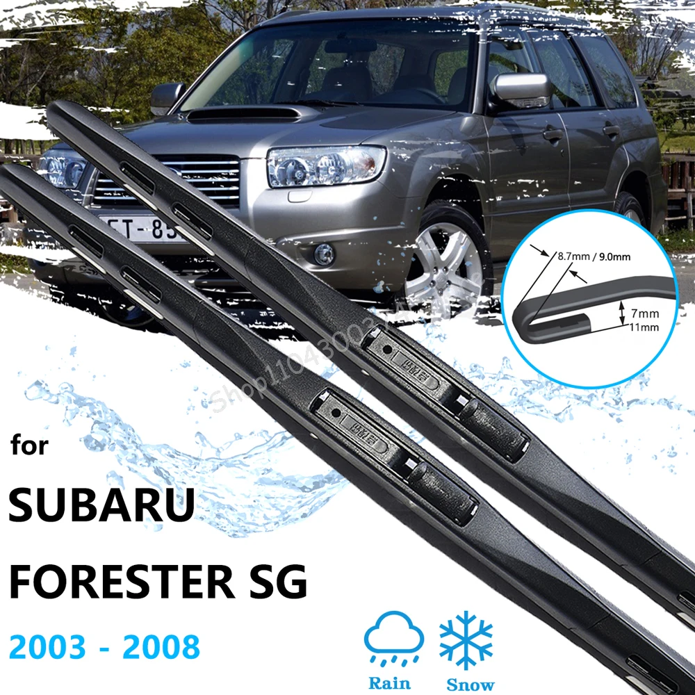 

For Subaru Forester SG MK2 2003 2004 2005 2006 2007 2008 Front Wiper Blades Brushes Cutter Windshield Windscreen Window U J Hook