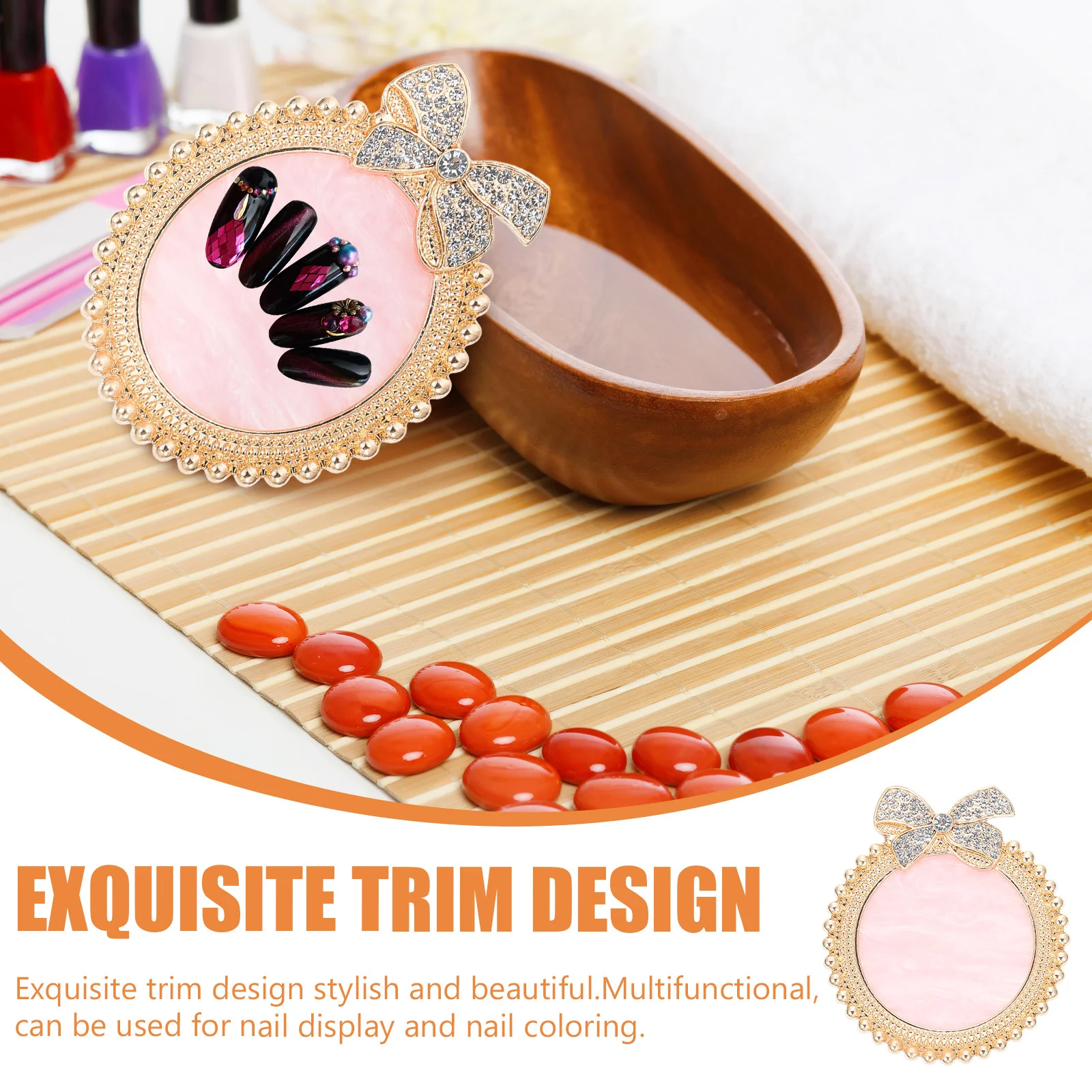 Placa mezcladora de colores, decoración de diamantes de imitación, marco Vintage, paleta de manicura para decoración de uñas, paleta de pintura, bandeja mezcladora de pigmentos DIY, pintura