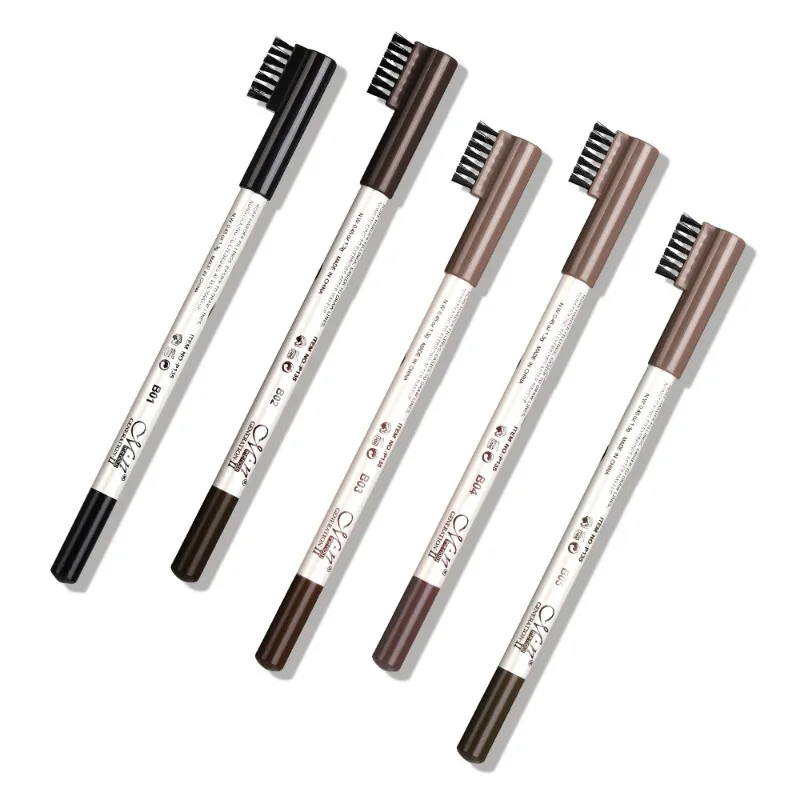 1 Stück natürlicher Stift, wasserdicht und schweißfest, mit Augenbrauenpinsel, nicht verschmierend, langlebig, feines Augenbrauen-Make-up, Augenbrauenstift