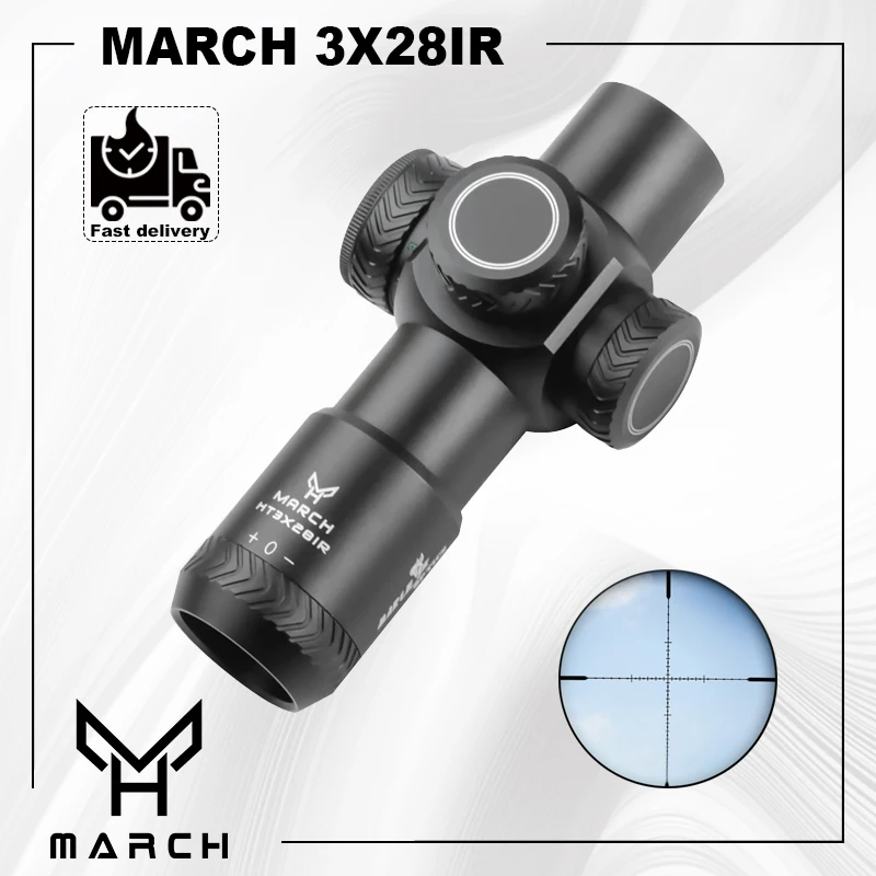 

Hunting Riflescopes MARCH 3X28IR Weapons Accessories Tactical Optical Sight Quickly Aim Airsoft Rifle Scope Airgun Compact Scope