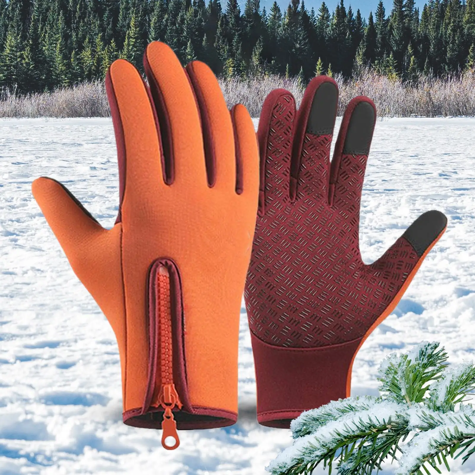 قفازات التزلج على الجليد تعمل باللمس قفازات دافئة قفازات حرارية قابلة للتنفس لفصل الشتاء والتزلج على الجليد وصيد الأسماك والجري في صالة الألعاب الرياضية #3
