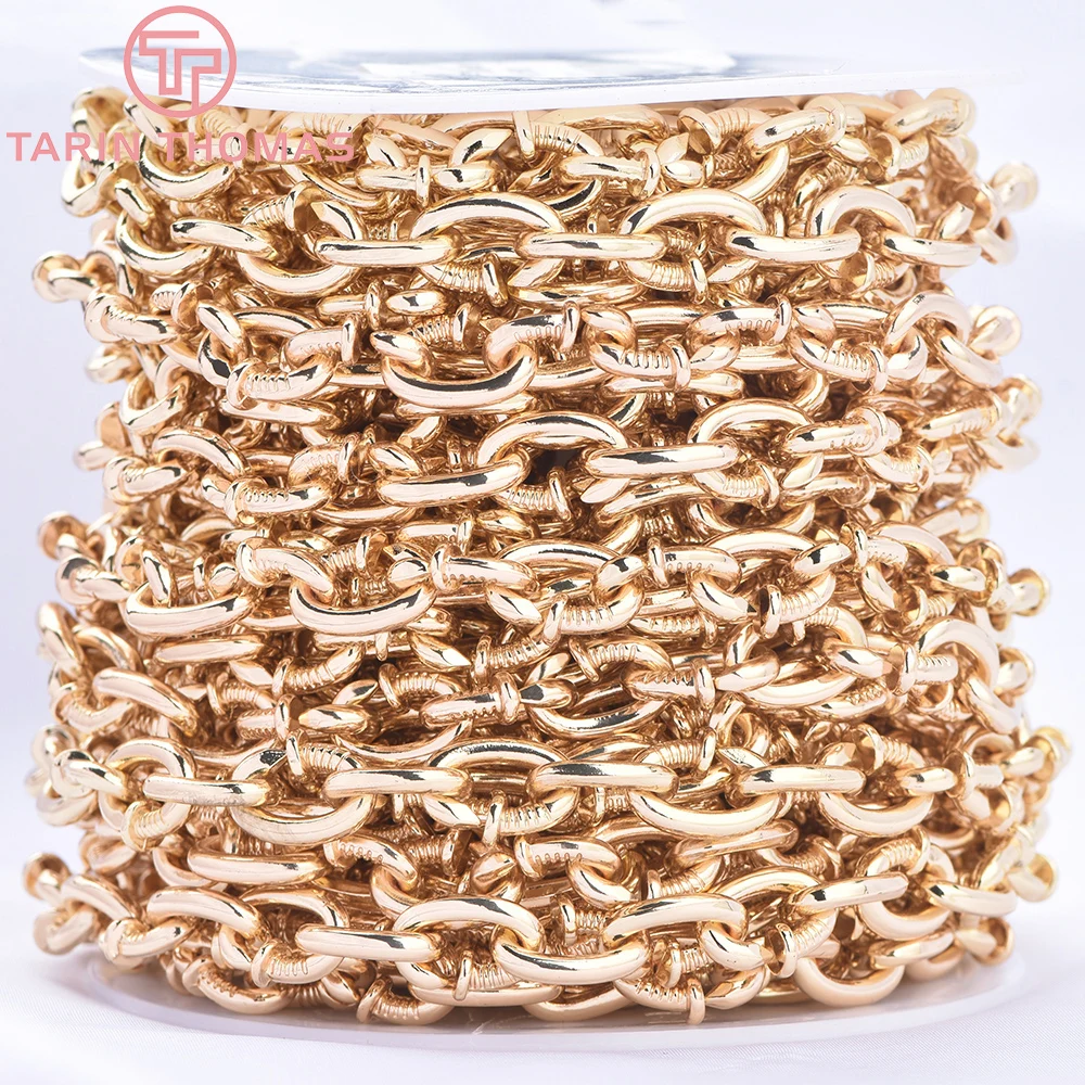 (9047) 0.5 Meter 11x15MM 24K Gold Color Brass Loose Chain Necklace Bracelet Chains High Quality Diy Jewelry Making Findings