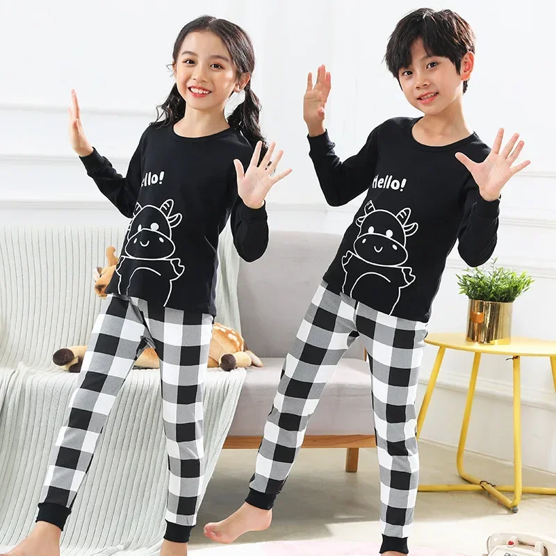 Boys Pajamas Sets 2 to 3 4 5 6 7 8 9 10 11 12 13 Years Cotton Soft Long Sleeve Toddler Boy Pijamas Set Blue Astronaut Pyjamas