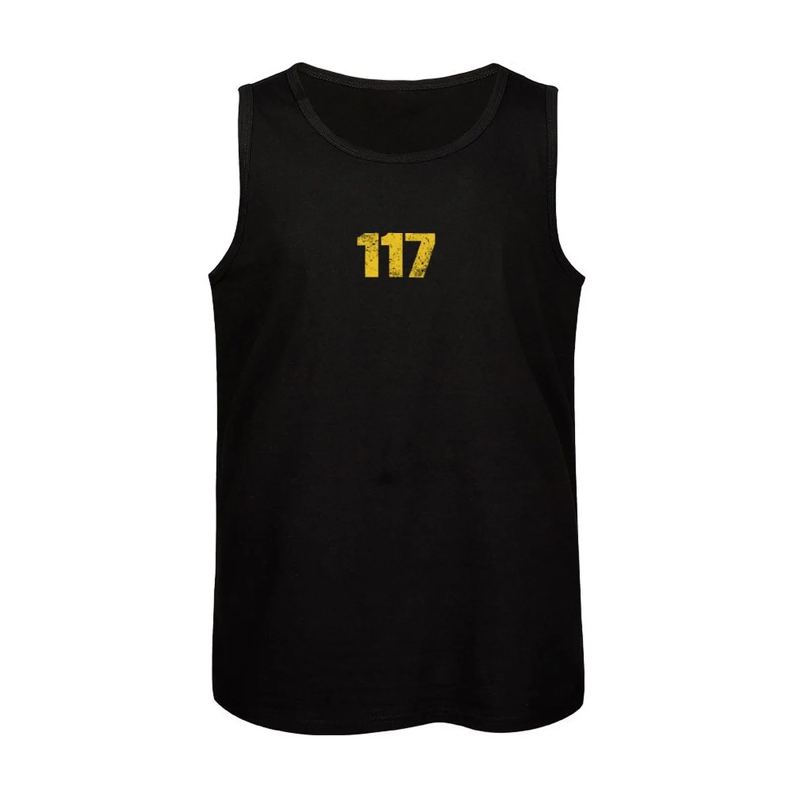 117 - Gold - Distressed Tank Top T-shirts men Men's gym t-shirt gym clothing sleeveless t-shirts for men