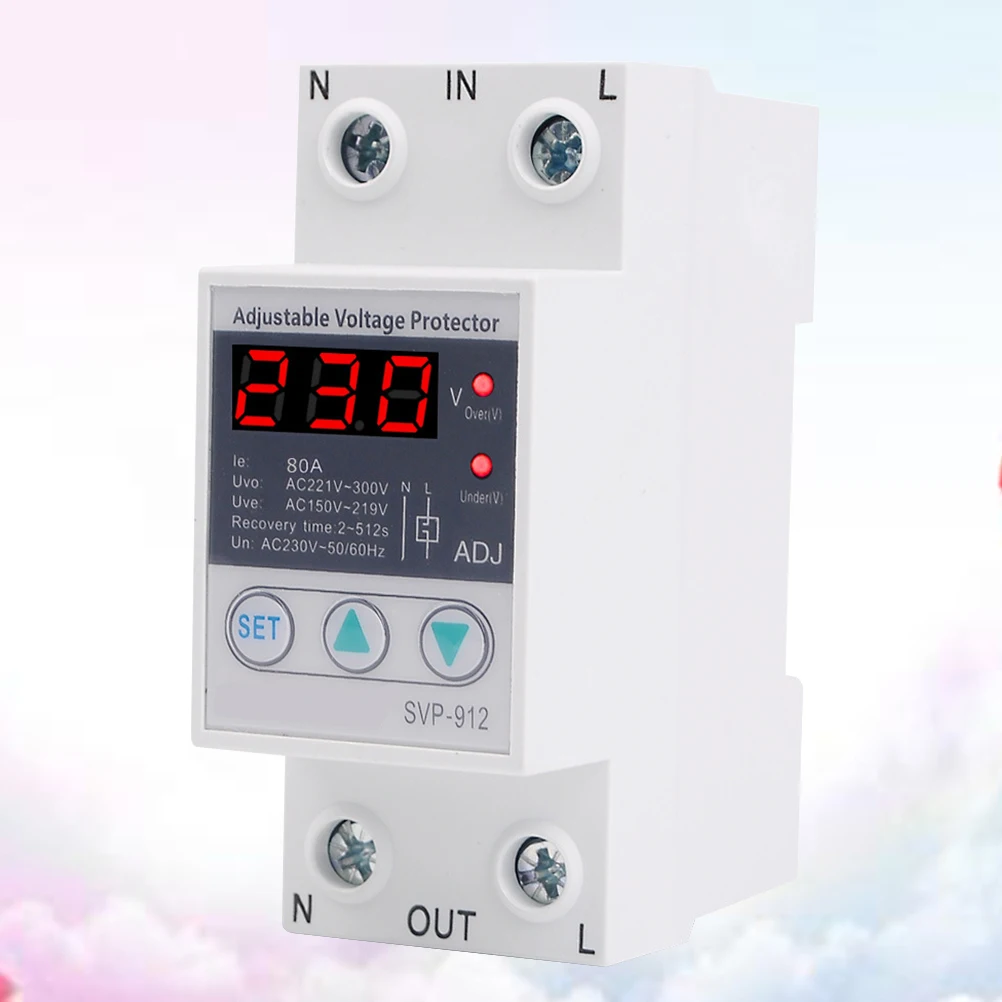 

80A Voltage Protector Adjustable Relay Din Rail Modular Design Standard Undervoltage Overvoltage Electrical Equipment
