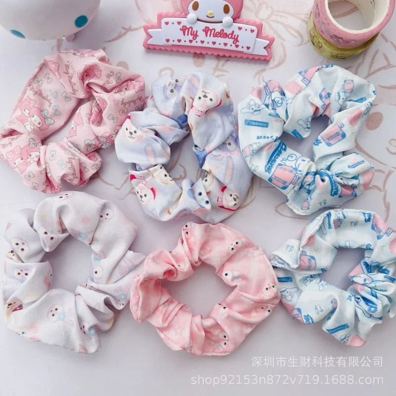 Kawaii Cinnamoroll My Melody Anime Sweet Large Intestine Hair Band Sanrio Girls Rope Ponytail High Elastic Headband Accessories