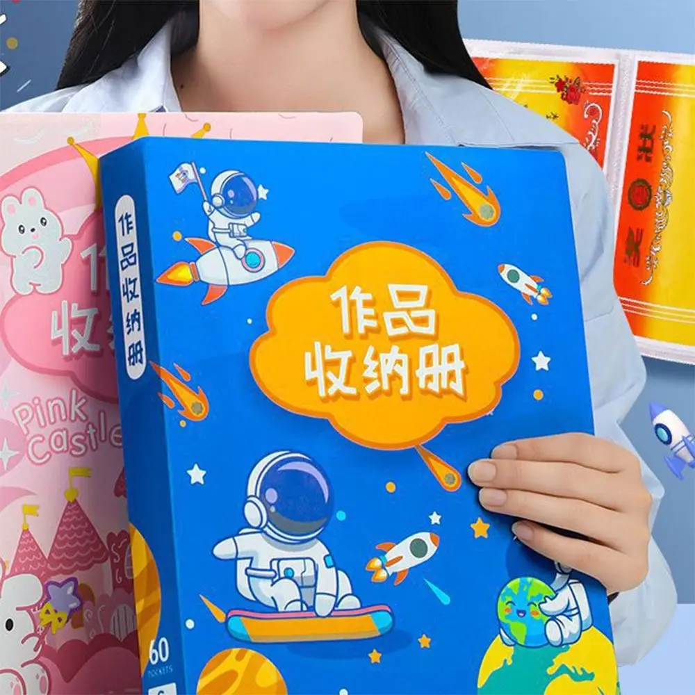 

High Quality Loose-leaf A4 Portable Waterproof Picture Album Astronaut/Rabbit Drawing Paper Organizer Student Gift