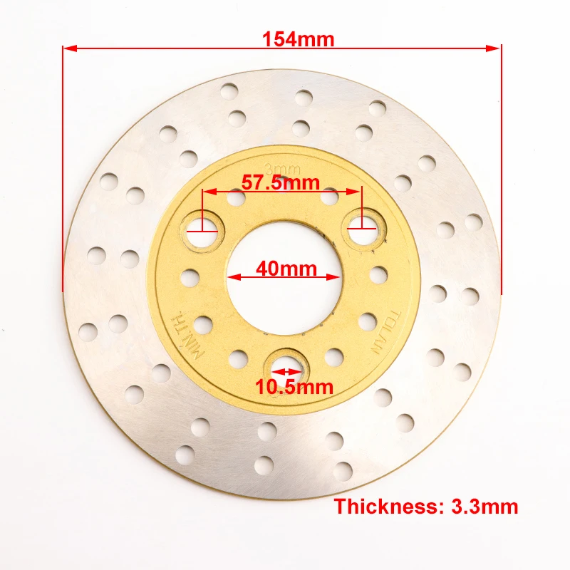 155mm 3 Bolt Front Brake Rotor Disc for GY6 Scooter, Moped, Z50 Z50A Z50J DR11 Motorcycle Parts - view 3