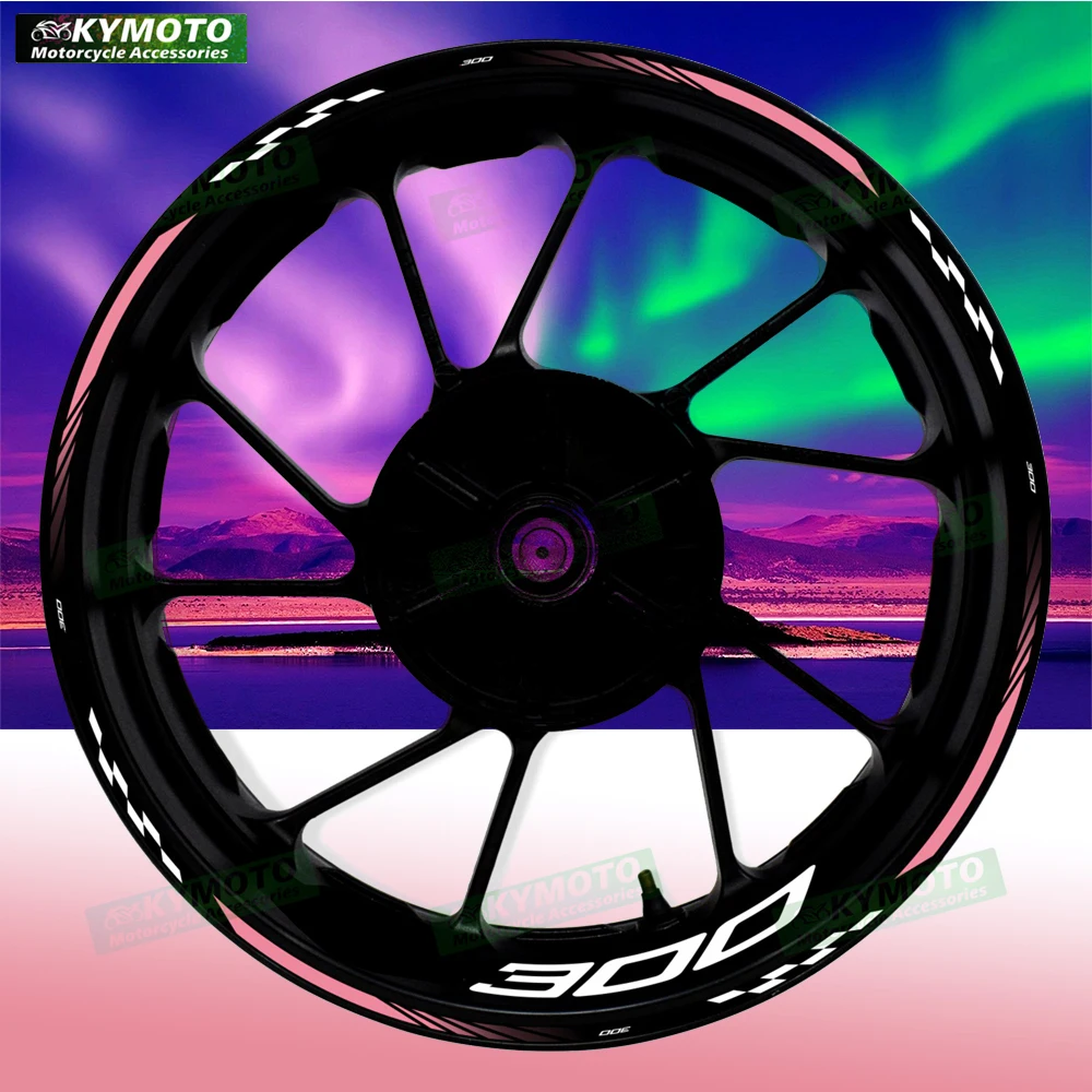 

For NINJA300 Ninja 300 EX300 motorcycle accessories 17 inch front and rear wheel decals hub reflective fairing stripe stickers