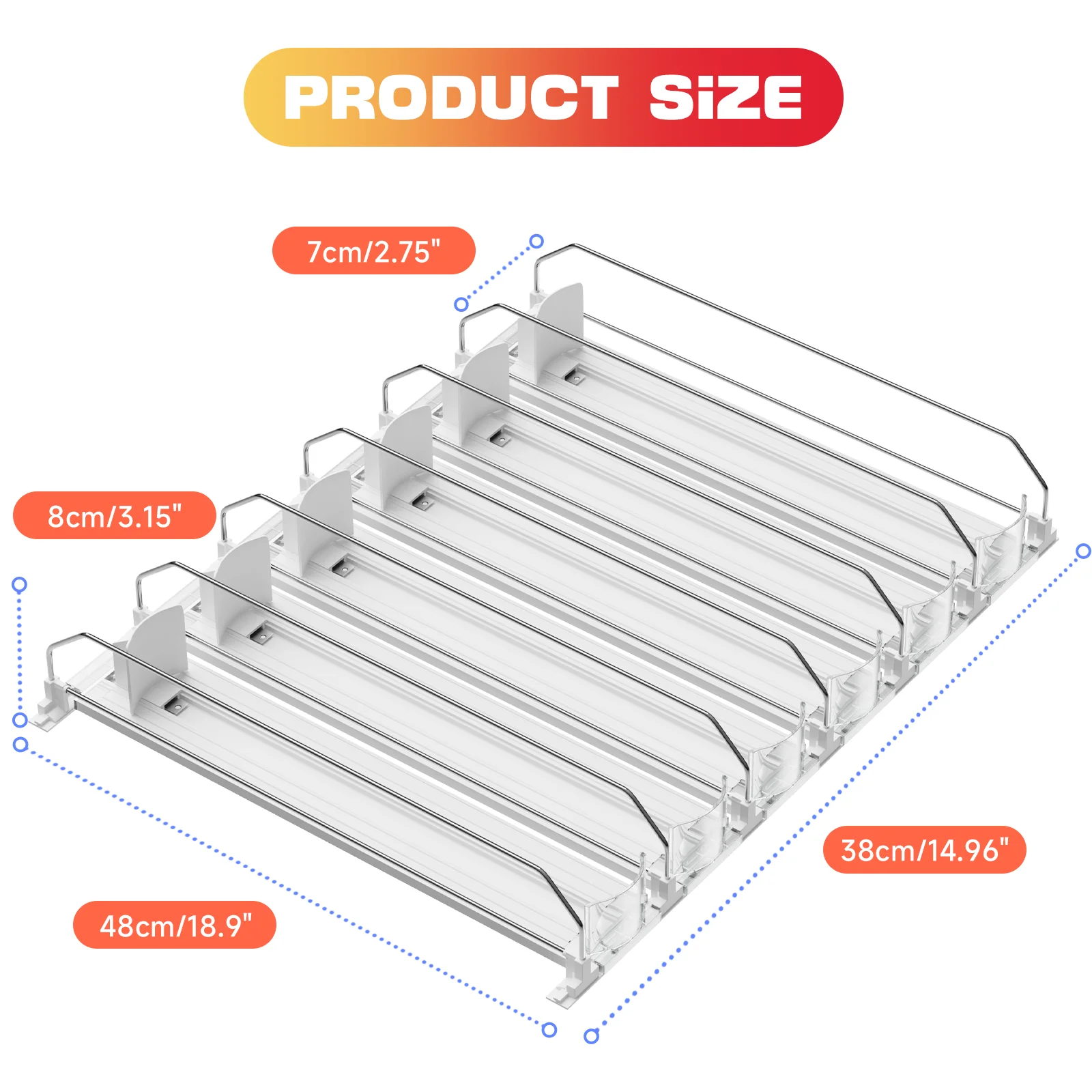 التلقائي المتداول الثلاجة المنظم صناديق الصودا يمكن موزع لزجاجة المشروبات حامل مخزن المطبخ تخزين الرف #1