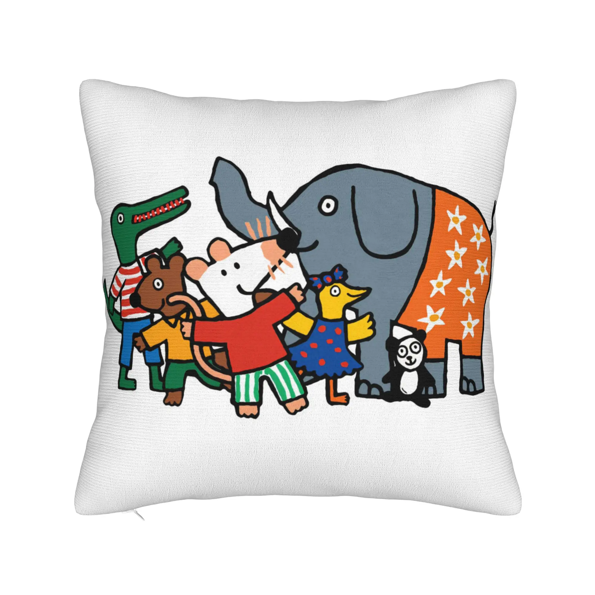 cartoon M-Maisy Mouse-e Pillow Case  Square Pillow Cover For Office Car Home Decor Morden Pillowcases