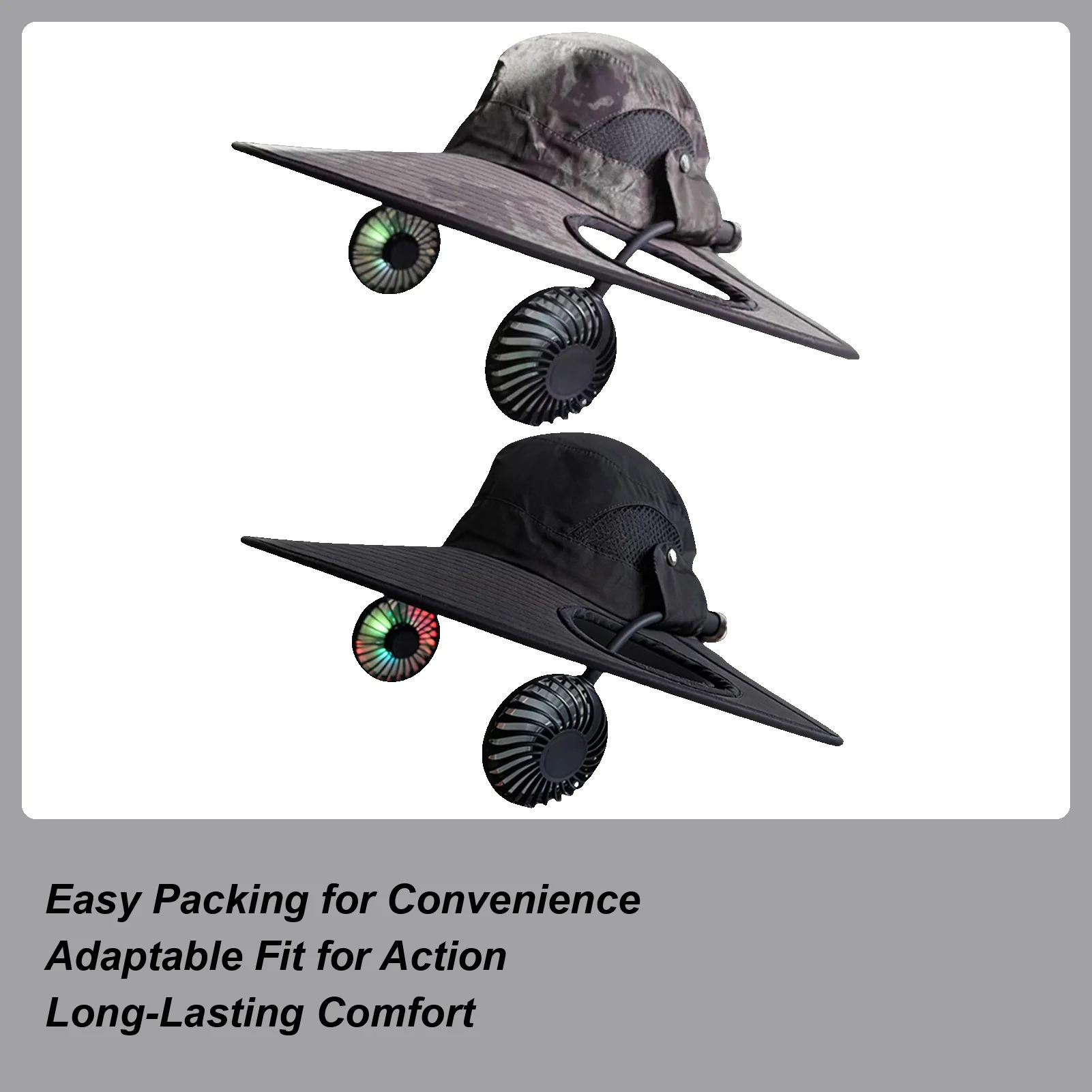 

Sun Hat with Fan Waterproof Portable Cooling Cap Sun Protection Cap for Outdoor for Men Women Fishing Camping Travel Hiking