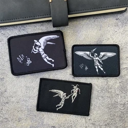 Ukrainian Tactical Morale Badge Patch Angel Kills Devil Printed Armband Hook and Loop Military Patches Edward Backpack Stickers
