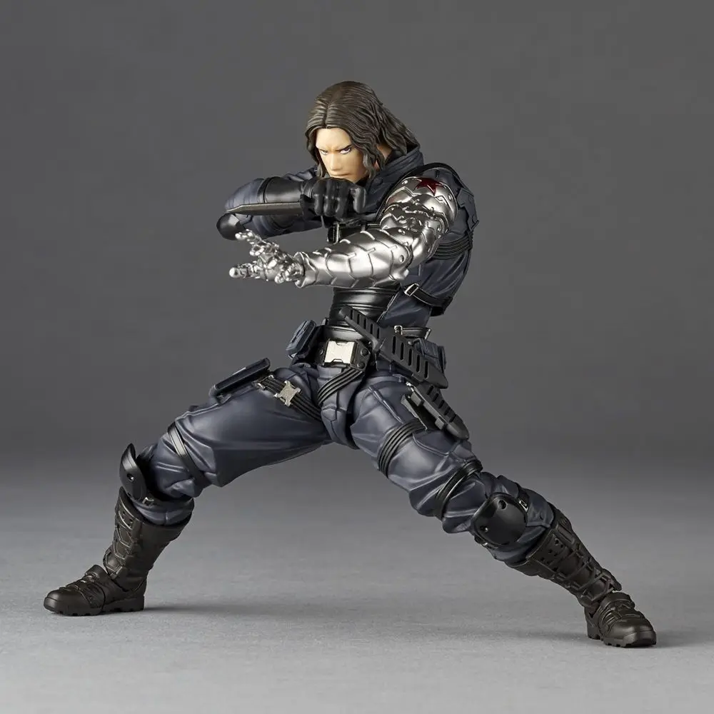 Kaiyodo Winter Soldier Revoltech AMAZING YAMAGUCHI Bucky Barnes Captain America Anime Action Figures toy birthday gifts