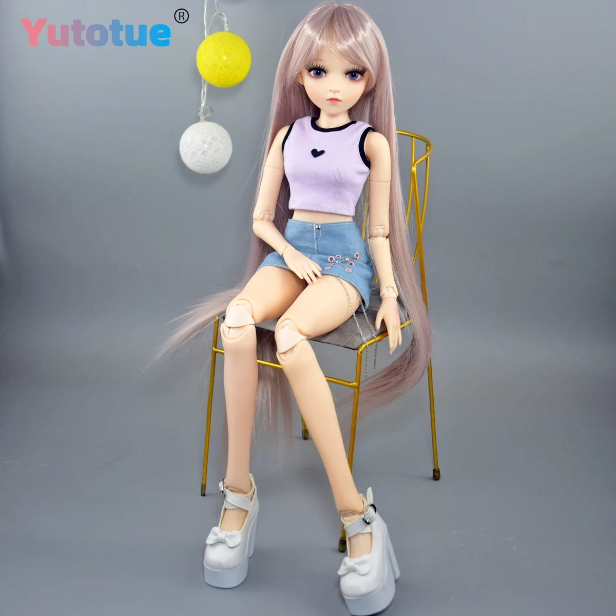 YUTOTUE-Muñeca de moda de 60cm de altura, muñeca de niña BJD 1/3, ojos de juguete cambiables, maquillaje mejorado realista