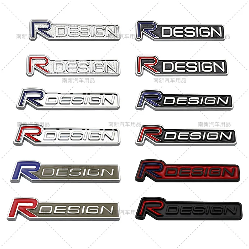 3D Metal R DESIGN Logo Car Rear Trunk Fender Emblem Badge Sticker for Volvo Rdesign XC90 S60 XC60 V70 S80 S40 V50 V40 V60 C30