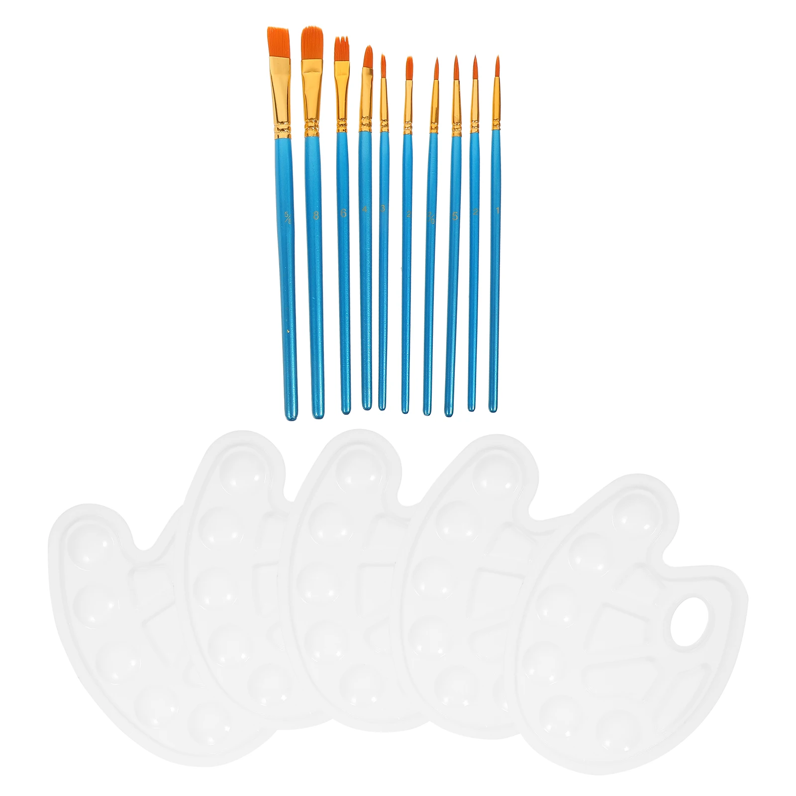 

1 Set Pigment Mixing Plates Lightweight Painting Accessories For Kids Durable Stainless Steel Brush Set Multi-Function Color