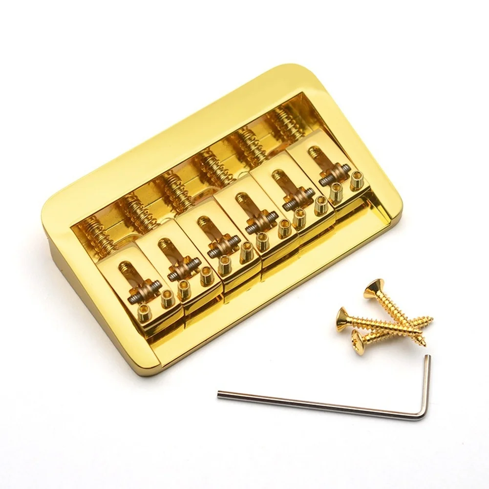 

6 String Fixed Guitar Bridge in Zinc Alloy with Precision Roller Saddles for Stable String Tension and Improved Sound