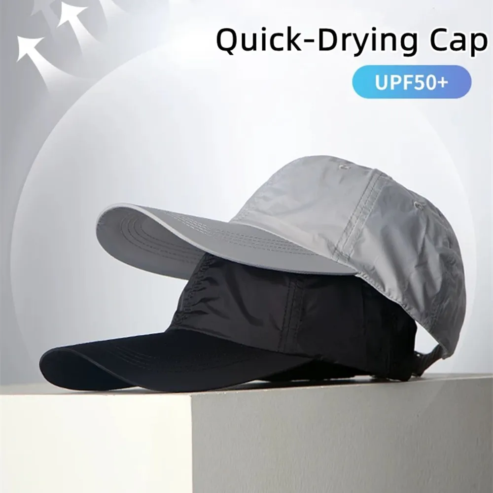 

Quick-Drying Sunscreen Hat Unisex Solid Color Sun Caps Outdoor Sports Golf Visor Baseball Cap Women Ponytail Hat Fisherman Hat