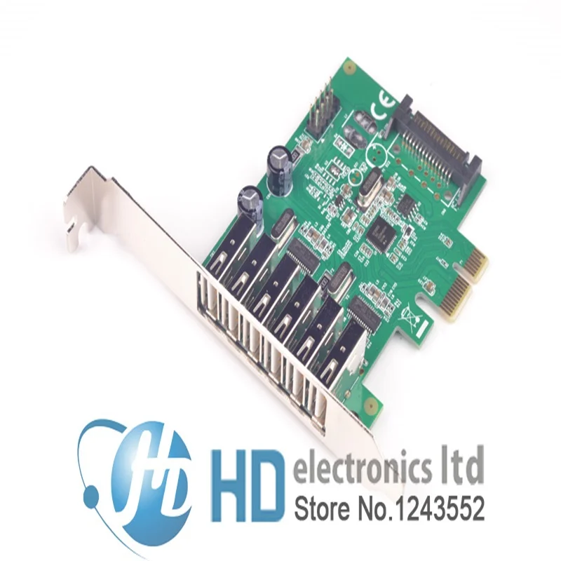 New 6 Ports USB 2.0 PCIE HUB CARD Renesas usb expansion USB 2.0 PCI-Express card (6 external Ports and 2 internal Ports)