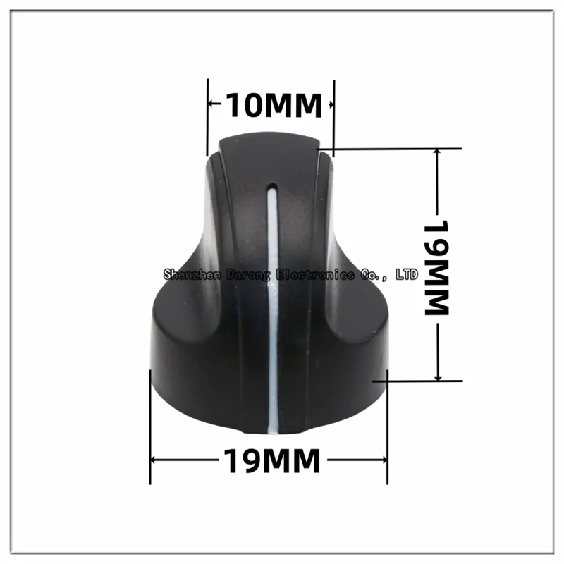 19 × 19 Zwart-Wit Plastic Potentiometer Met Draaibare Dop Afstelkap Eindversterker Volumeknop Dop D-As 180 Graden