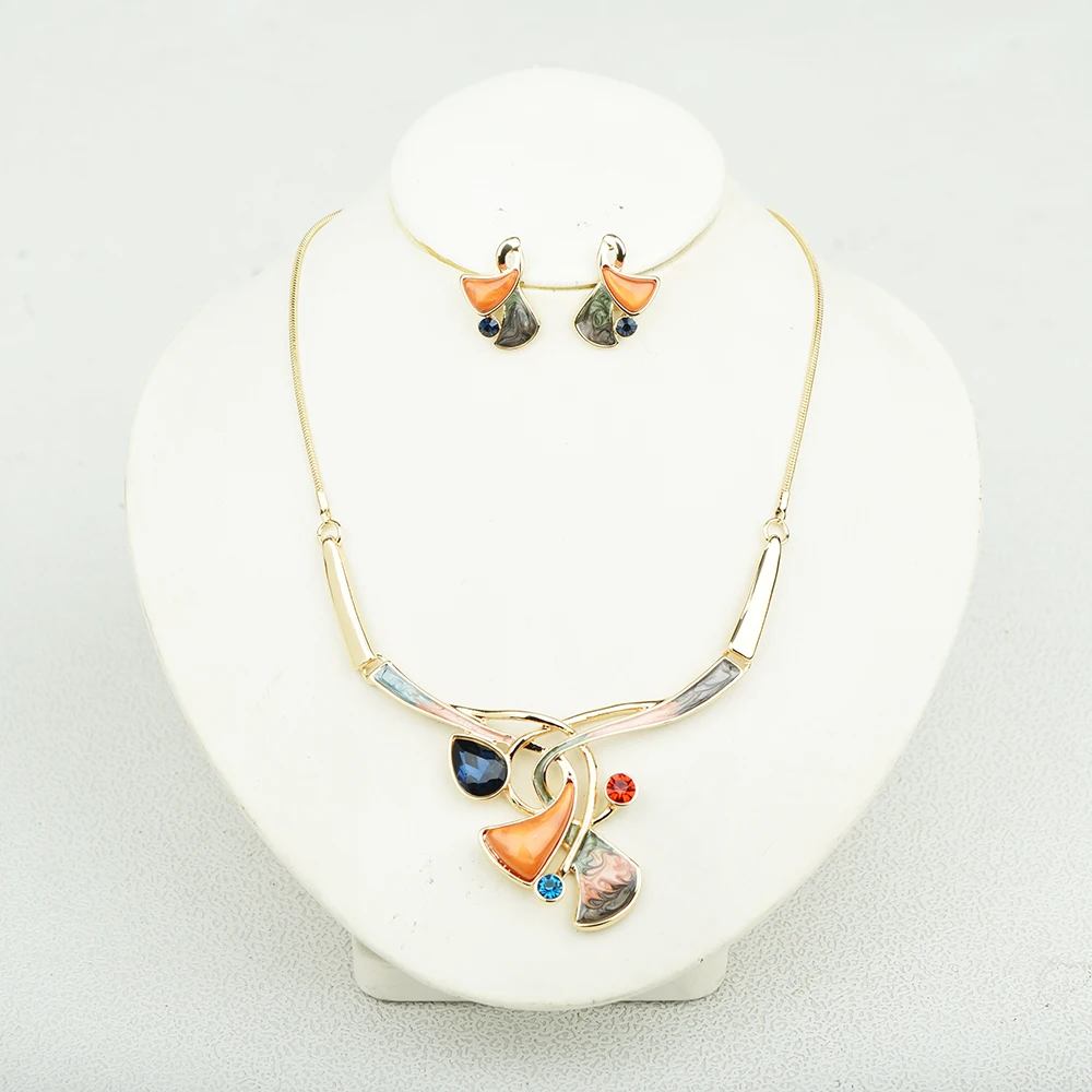 

ICEYY Luxury Crystal Water drop Costume necklace and earring set women's jewelry set Party Prom Accessories
