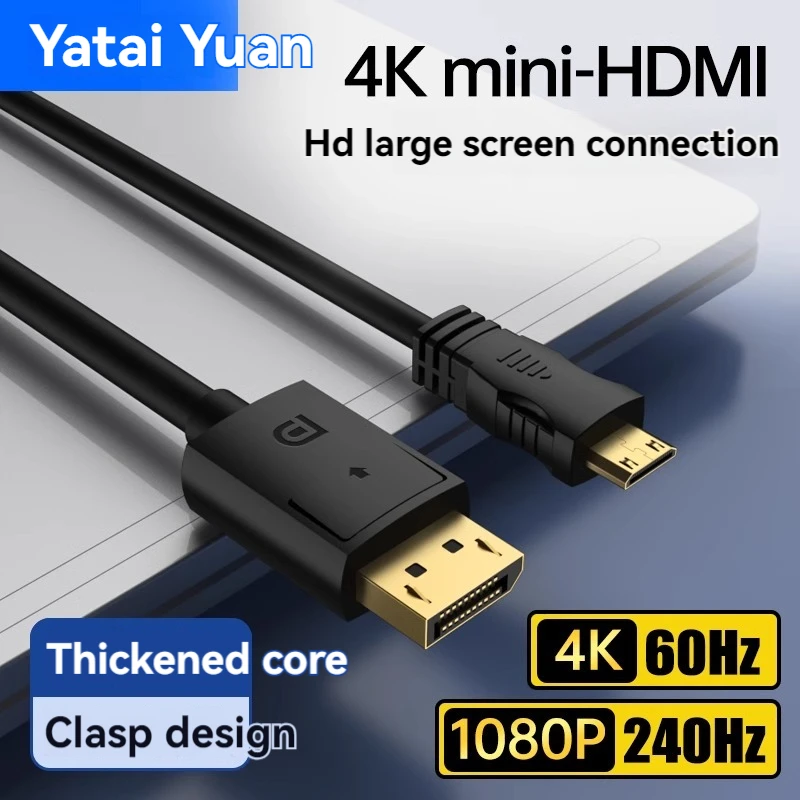 Linia DP do Mini HDMI Karta graficzna laptopa 4K podłączona do przenośnego monitora Linia połączenia wideo HD 4K@60 2K@144