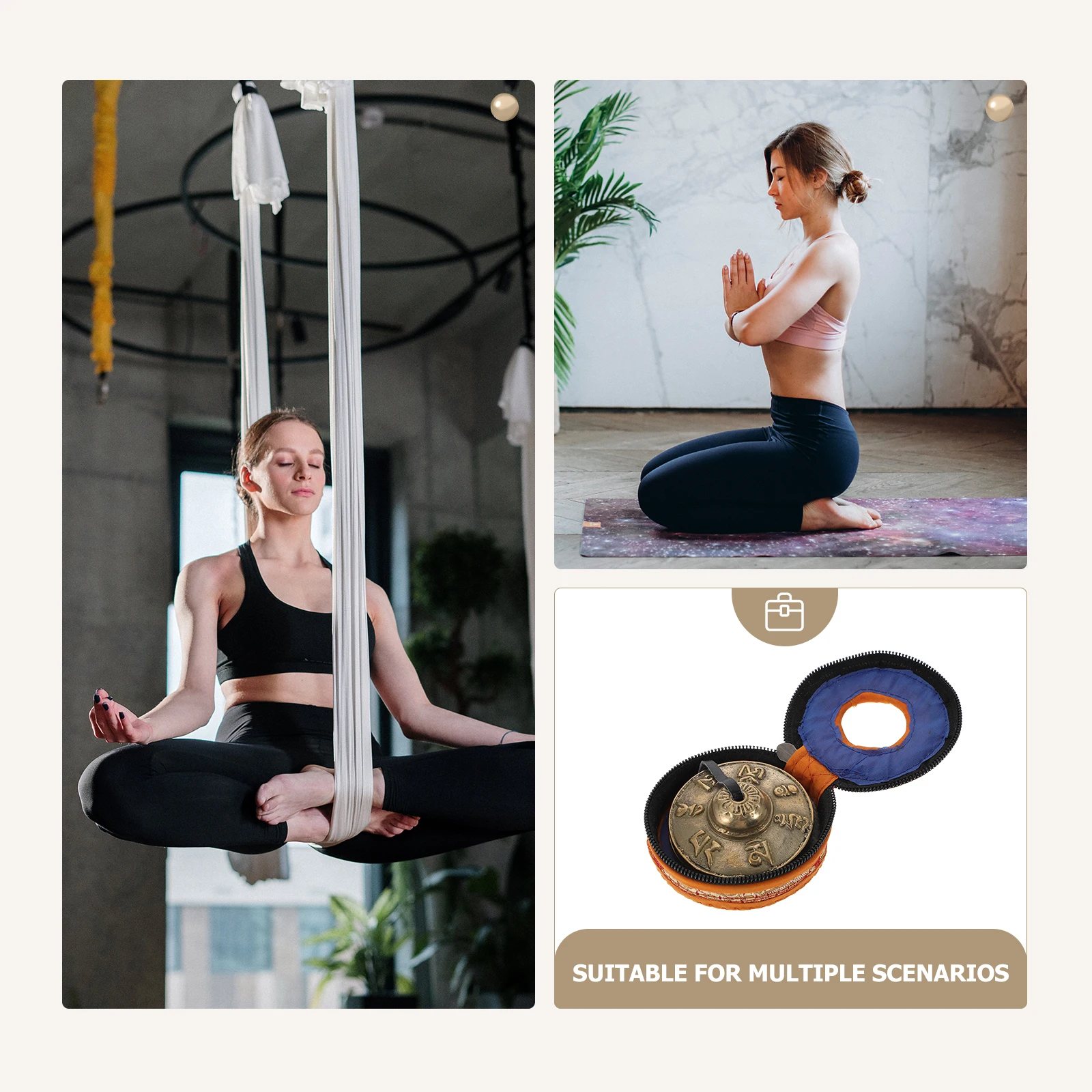 

Copper Cymbals Bell Small Percussion Instrument for Yoga Meditation Sound Therapy Mindfulness Music Practice Chime Clear Tone