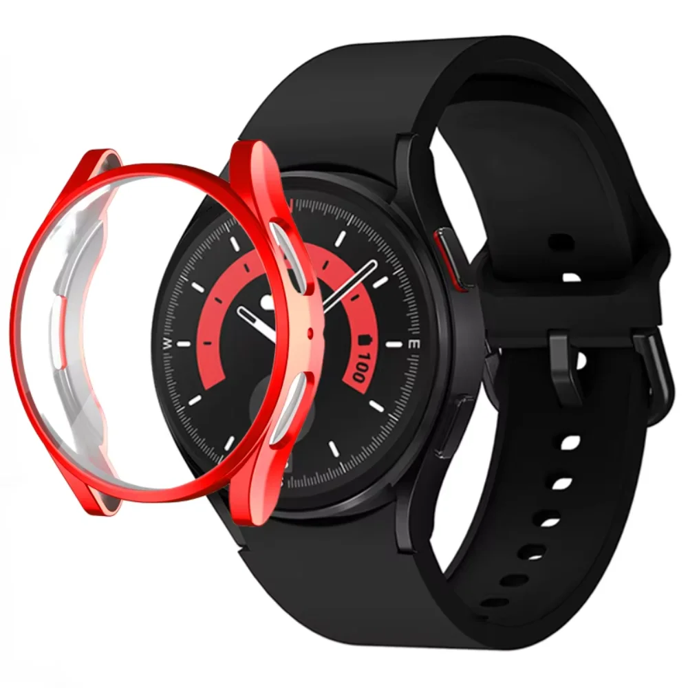 삼성 갤럭시 시계 4/5 용 케이스 + 스트랩 40mm 44mm 스포츠 팔찌 시계 밴드 키트 벨트 갤럭시 시계 5/4 40mm 44mm 보호 커버