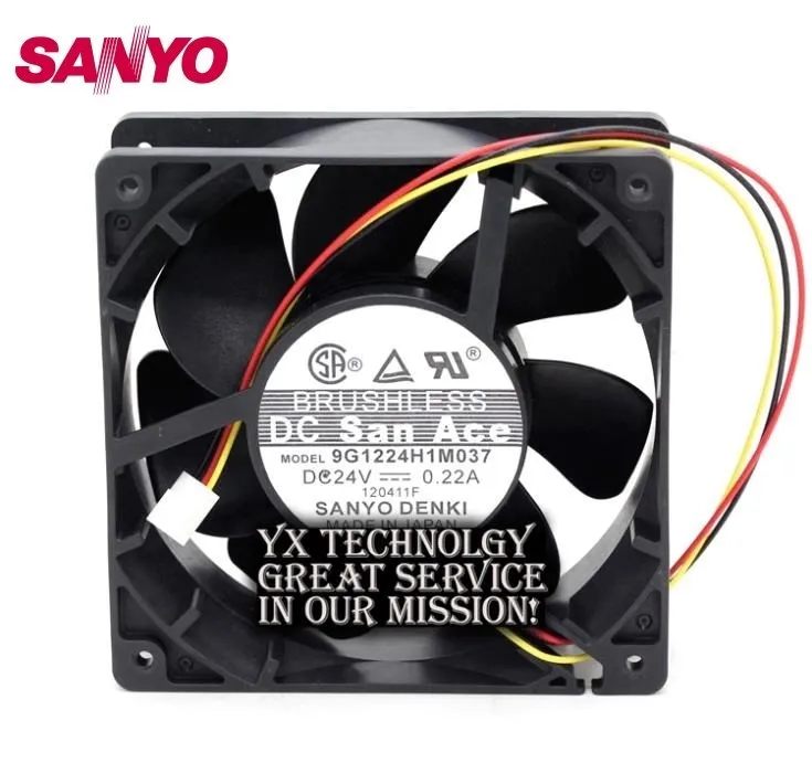 

For SANYO 9G1224H1M037 24V 0.22A 12CM 120mm 12038 Frequency fans server cooling fan 120*120*38mm