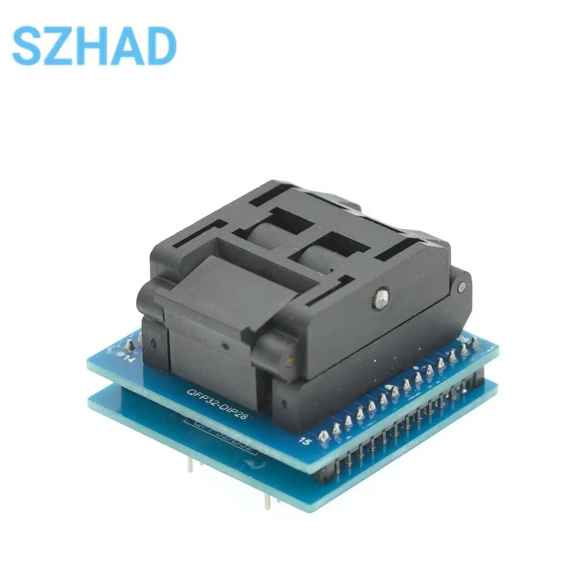 TQFP32 To DIP28 Adapter Socket LQFP32 Test Seat Support ATMEGA Series Plus Programmer