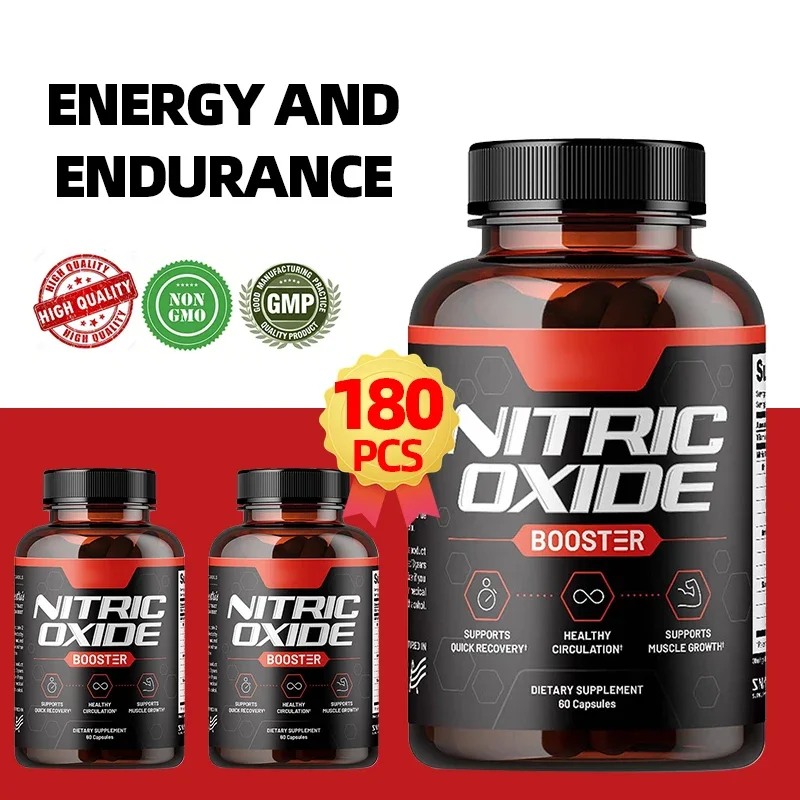 180PCS Nitric Oxide -L Arginine Strength-Muscle Strengthening & Growth-Helps Improve Workout Performance Non-GMO