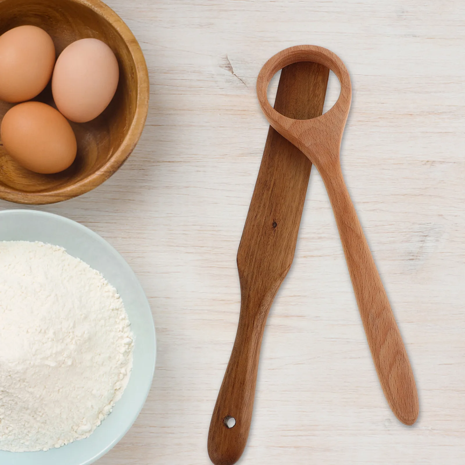 

1Set Danish Dough Whisk Wooden Ergonomic Handle Non-Stick Mixing Tool for Sourdough Bread Baking Kitchen Utensil Multi-Use Dough