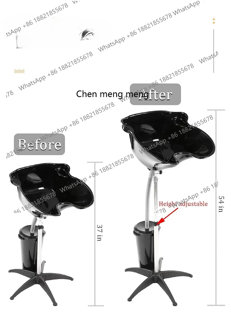 Bak cuci rambut portabel dari plastik, bak cuci rambut salon, bak cuci rambut plastik ABS, aksesoris barbershop