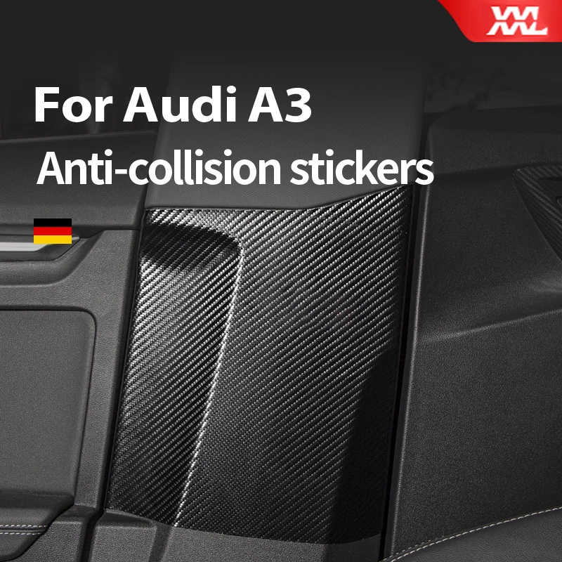 Carbon fiber pattern B-pillar protective sticker decoration For Audi A3 8Y 2021 2020 Sportback Limousine Interior Accessories